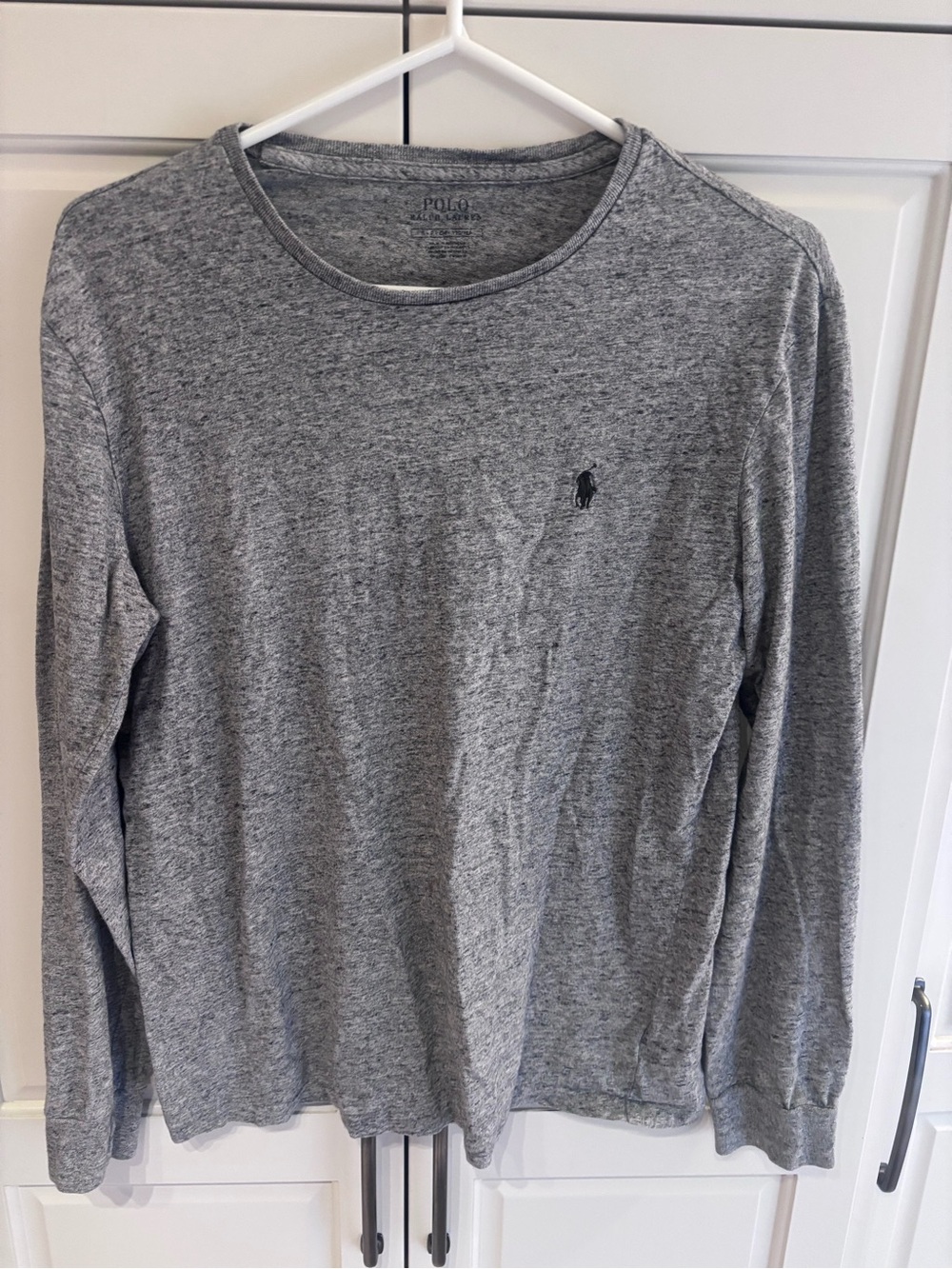 Polo by Ralph Lauren Heather Gray Long-Sleeve Crewneck Tee small